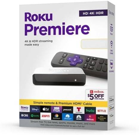 Roku Premiere Streaming 3920RW incluye cable HDMI de alta velocidad. - Roku Premiere Streaming 3920RW incluye cable HDMI de alta velocidad. -